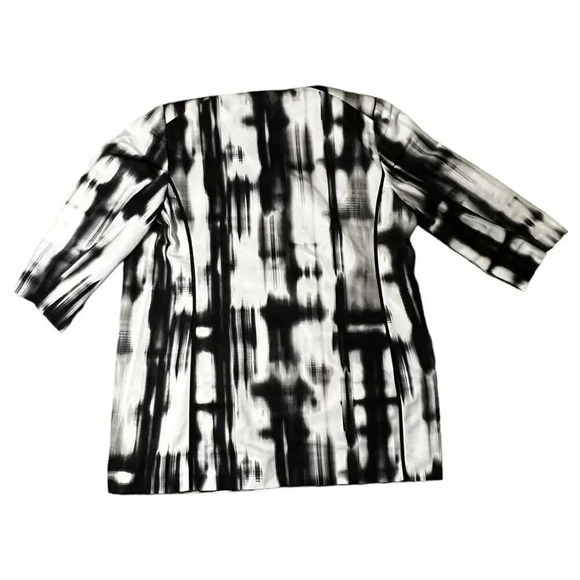 Chicos White Black Blazer Lined Hook & Eye Shoulder Pads Size 2 Large 10/12 - Picture 3 of 9